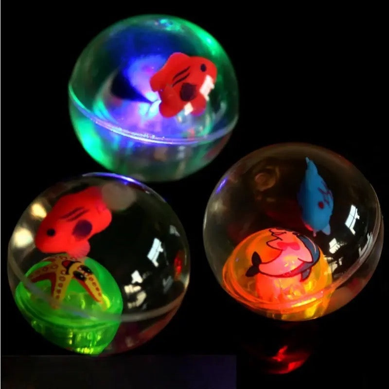 Kids Flash Crystal Ball Light Elastic Ball Colorful Jump Ball Flash