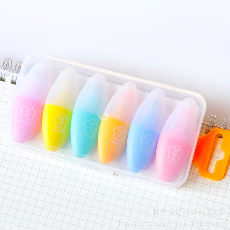 Mini Graffiti Eye Shaped Highlighter 6 Pcs