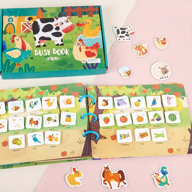 Engage Your Child's Imagination With This Montessori Busy Book Set - Busy Book Farm Themed Learning Toys!